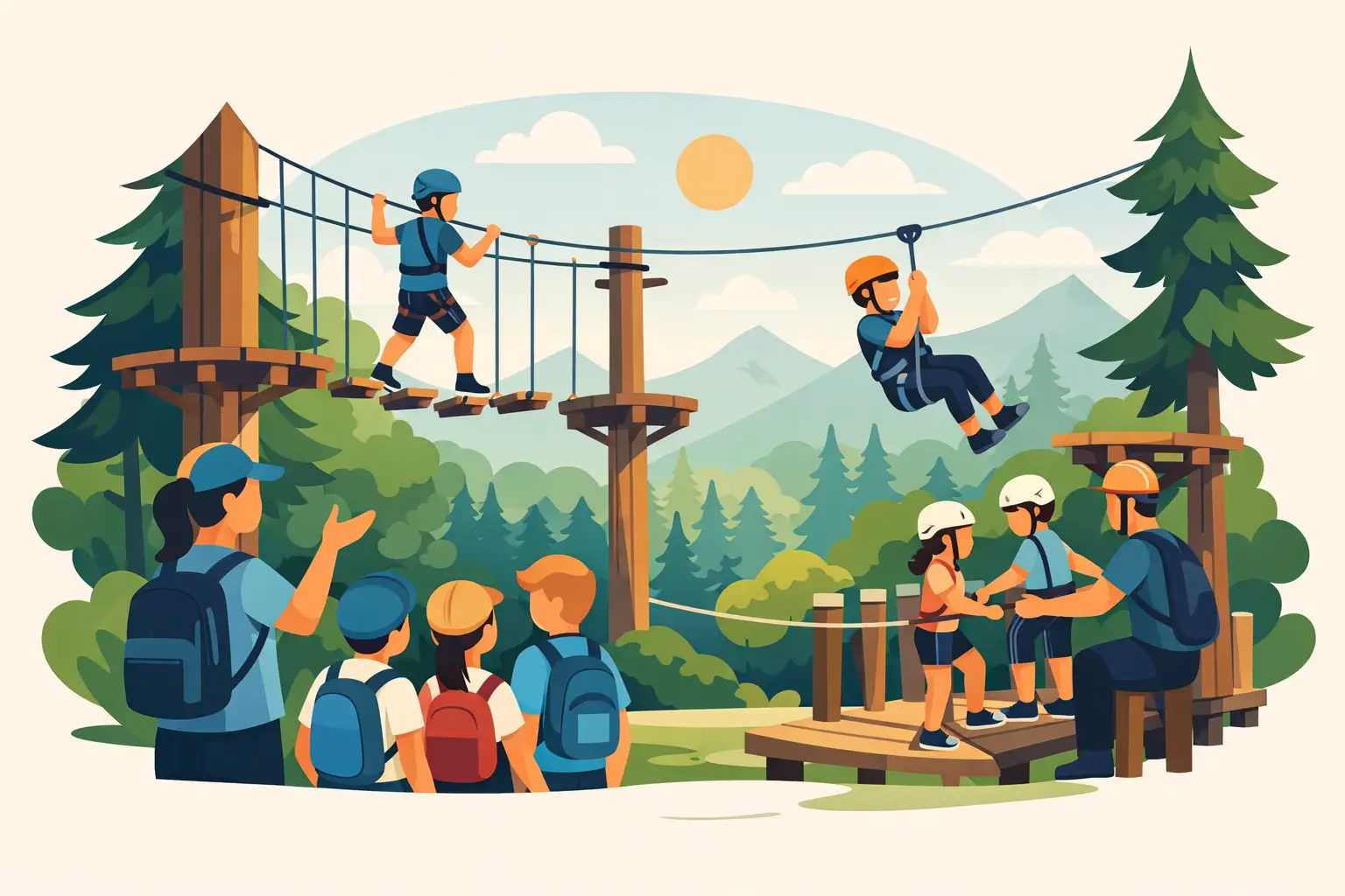 Réussir une sortie scolaire en parc aventure