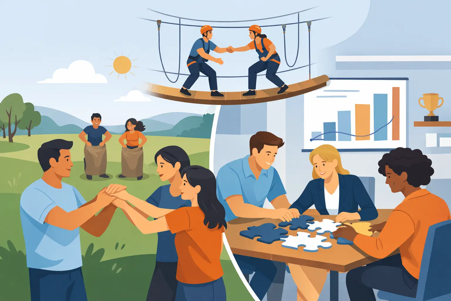 Exemple journée cohésion entreprise réussie