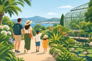 Visite de jardin botanique en famille à Urrugne