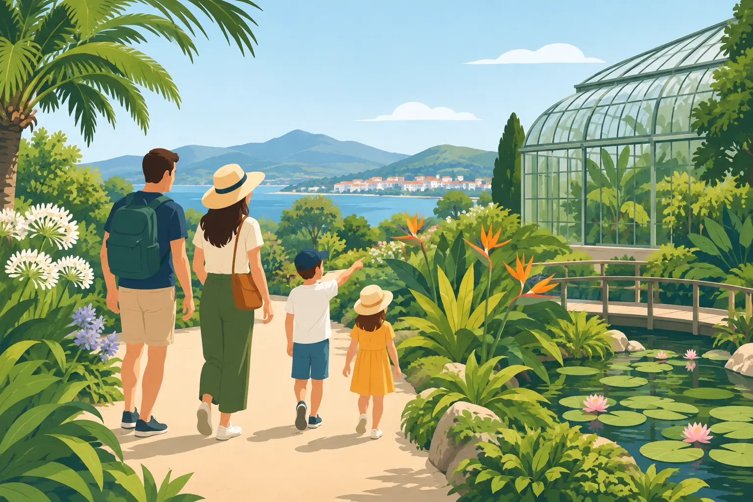 Visite de jardin botanique en famille à Urrugne