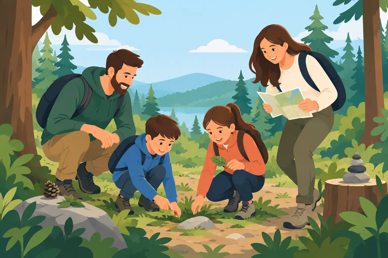 12 idées de jeux famille en forêt à tester