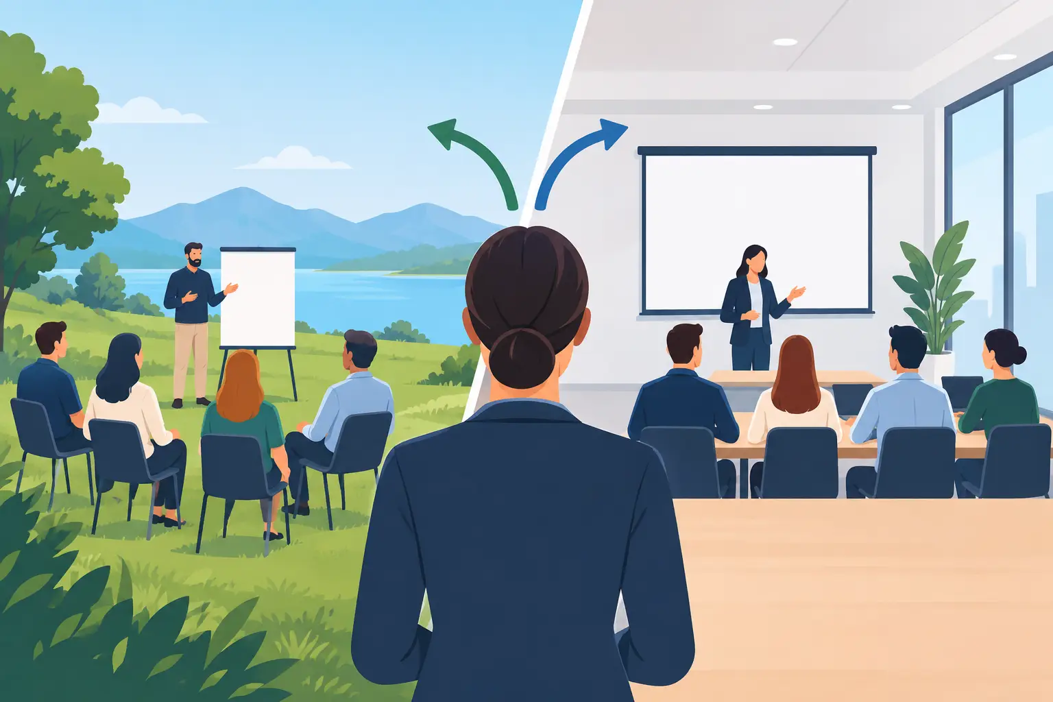Séminaire dehors ou salle : que choisir ?